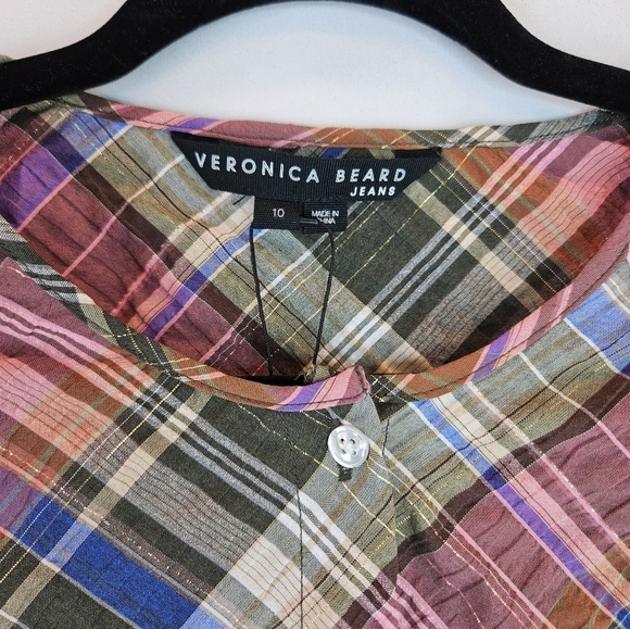 Veronica Beard Multicolor Plaid Blouse - Picture 6 of 16